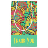 カラーカリブのボホフローラルパターン スモールペーパーバッグ (正面)