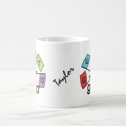 カラーガパーソナライズされたード卒業式マグカップ コーヒーマグカップ (中央)