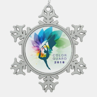 カラーガードのオーナメント スノーフレークピューターオーナメント