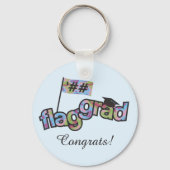 カラーガードのパーソナライズ卒業キーチェーン キーホルダー (正面)