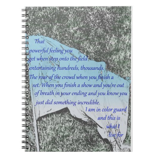 カラーガードの旗のインスピレーションのノート ノートブック (正面)