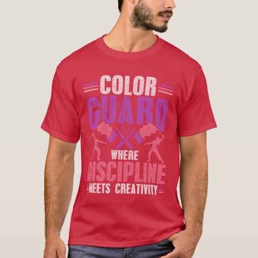 カラーガードは規律と創造性が融合する Tシャツ (正面)