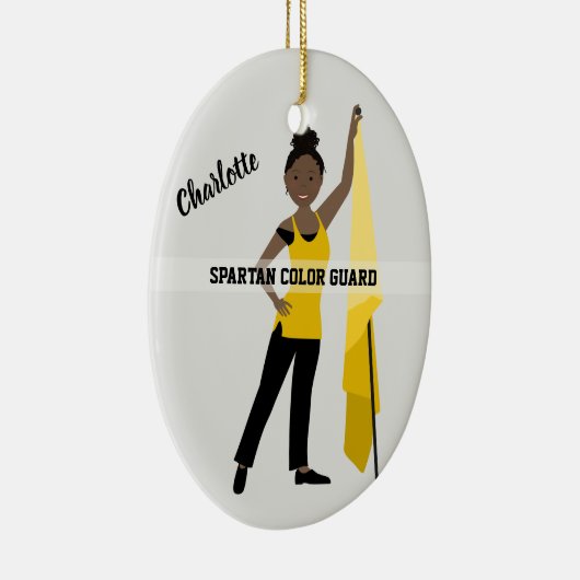 カラーガードアフリカ系アメリカ人(黄色と黒) セラミックオーナメント (右)