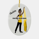 カラーガードアフリカ系アメリカ人(黄色と黒) セラミックオーナメント (正面)