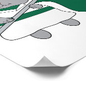 カラーガードキャットグリーンとホワイト ポスター (角)