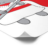 カラーガードキャットレッドホワイト ポスター (角)