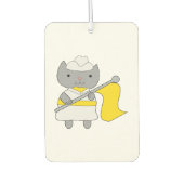 カラーガードグレーキャットイエローホワイト カーエアーフレッシュナー (正面)