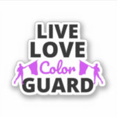 カラーガードダンスとフラッグのパフォ鮮やかーマンス シール (正面)