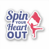 カラーガードダンスとフラッグのパフォ鮮やかーマンス シール (正面)