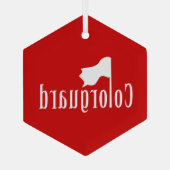 カラーガードフラグ文字セラミックオーナメント ガラスオーナメント (裏面)