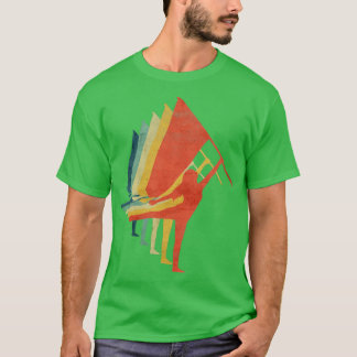 カラーガードフラッグガールダンスレトロヴィンテージカラー Tシャツ