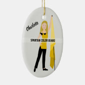 カラーガードブロンドインイエロー&ブラック セラミックオーナメント (右)