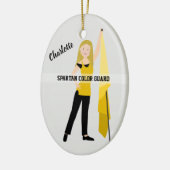 カラーガードブロンドインイエロー&ブラック セラミックオーナメント (左)