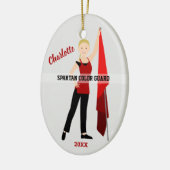 カラーガードブロンドブレイドレッド&ブラック セラミックオーナメント (左)