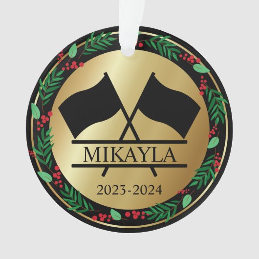 カラーガードマーチングバンドクリスマスオーナメント オーナメント (正面)