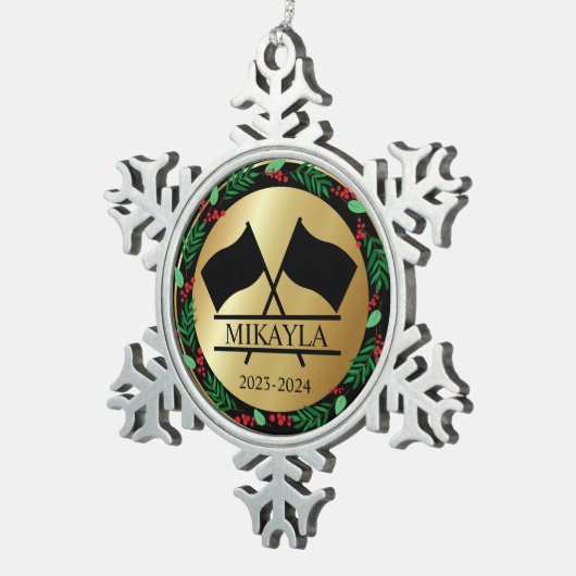 カラーガードマーチングバンドクリスマスオーナメント スノーフレークピューターオーナメント (右)