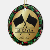 カラーガードマーチングバンドクリスマスオーナメント セラミックオーナメント (左)