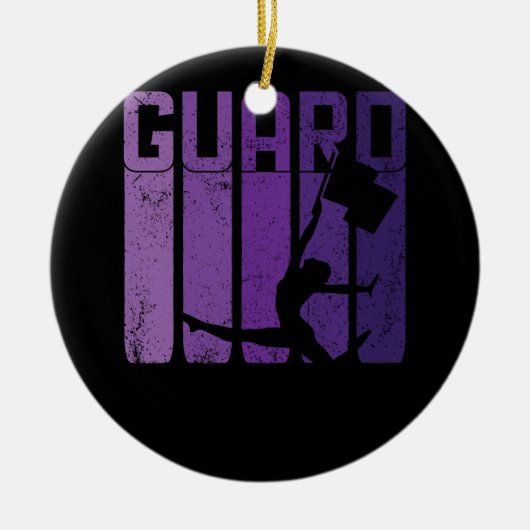 カラーガードマーチングバンドフラッグガールチアリーティングC セラミックオーナメント (正面)