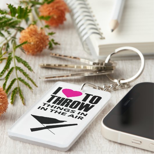 カラーガード引用文が空中に物を投げる キーホルダー (正面右)