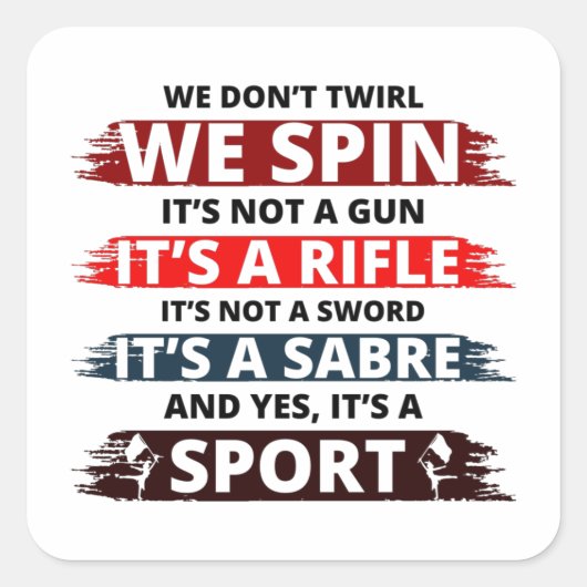 カラーガード旗軍団ダンスマーチングバンド学生 スクエアシール (正面)