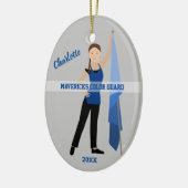 カラーガード茶髪の組み紐(青と黒) セラミックオーナメント (左)