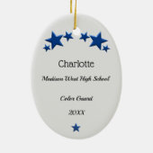 カラーガード茶髪の組み紐(青と黒) セラミックオーナメント (裏面)