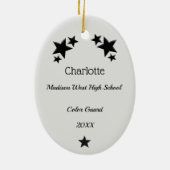 カラーガード黒ヘアグレー&黒 セラミックオーナメント (裏面)