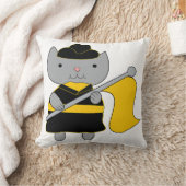 カラーガード グレー猫 ブラック イエロー ゴールド クッション (ブランケット)