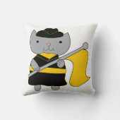 カラーガード グレー猫 ブラック イエロー ゴールド クッション (裏面)