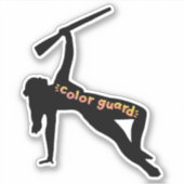 カラーガード – ライフルのシルエット シール (正面)