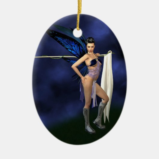 カラーガード-楕円形のオーナメント(あなた自身をカスタマイズ!) セラミックオーナメント (正面)