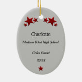 カラーガード（茶色）ヘア（赤と黒） セラミックオーナメント (裏面)