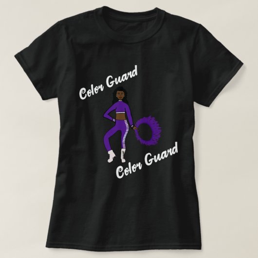 カラーガード Tシャツ パープル ホワイト (デザイン正面)