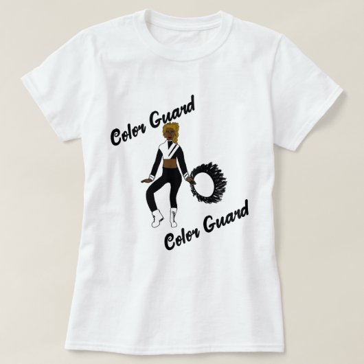 カラーガード Tシャツ ブラック ホワイト (デザイン正面)