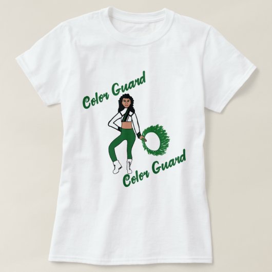 カラーガードTシャツ グリーン ホワイト Tシャツ (デザイン正面)