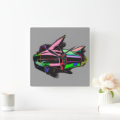 カラーキャデラック スクエア壁時計 (ホーム)