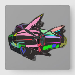 カラーキャデラック スクエア壁時計