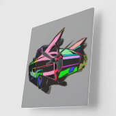 カラーキャデラック スクエア壁時計 (傾斜)