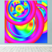 カラーキャンバス印刷の円 キャンバスプリント (インサイチュ (ウッドフロア))