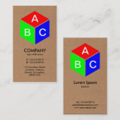 カラーキューブ – イニシャル – 段ボール 名刺 (正面/裏面)