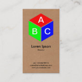 カラーキューブ – イニシャル – 段ボール 名刺 (裏面)