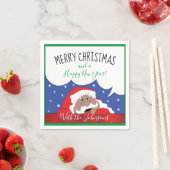 カラークリスマスカクテルナプキンサンタ スタンダードカクテルナプキン (インサイチュ)