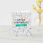 カラークールカスタマイズ可能な誕生日カード カード (黄色い花)