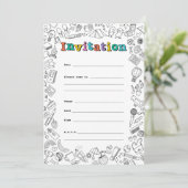 カラークールフラット招待カード 招待状 (スタンド正面)