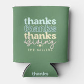 カラークールレトロThanksGivingタイポグラフィ 缶クーラー (正面)