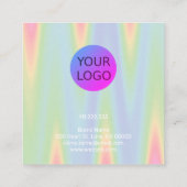 カラーグラデグラデーションーション山形イヤリングスタッドロゴ スクエア名刺 (裏面)