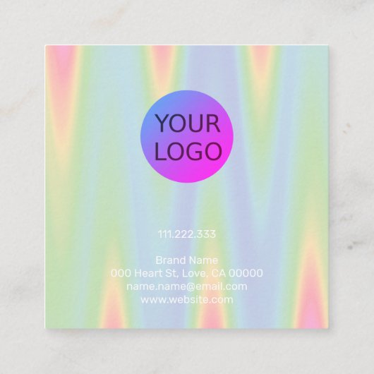 カラーグラデグラデーションーション山形イヤリングスタッドロゴ スクエア名刺 (裏面)