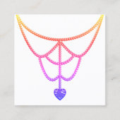 カラーグラデグラデーションーション虹のネックレスディスプレイ スクエア名刺 (正面)
