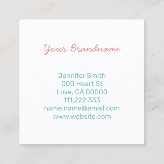 カラーグラデグラデーションーション虹のネックレスディスプレイ スクエア名刺 (裏面)