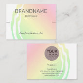 カラーグラデーシグラデーションョンレインボーブレスレット表示ピンク 名刺 (正面/裏面)